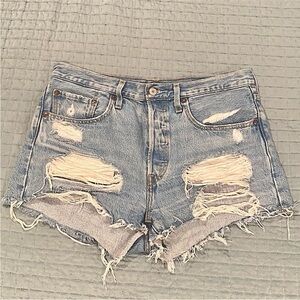 Levi’s | Premium 501 Original High-Rise Distressed Shorts
